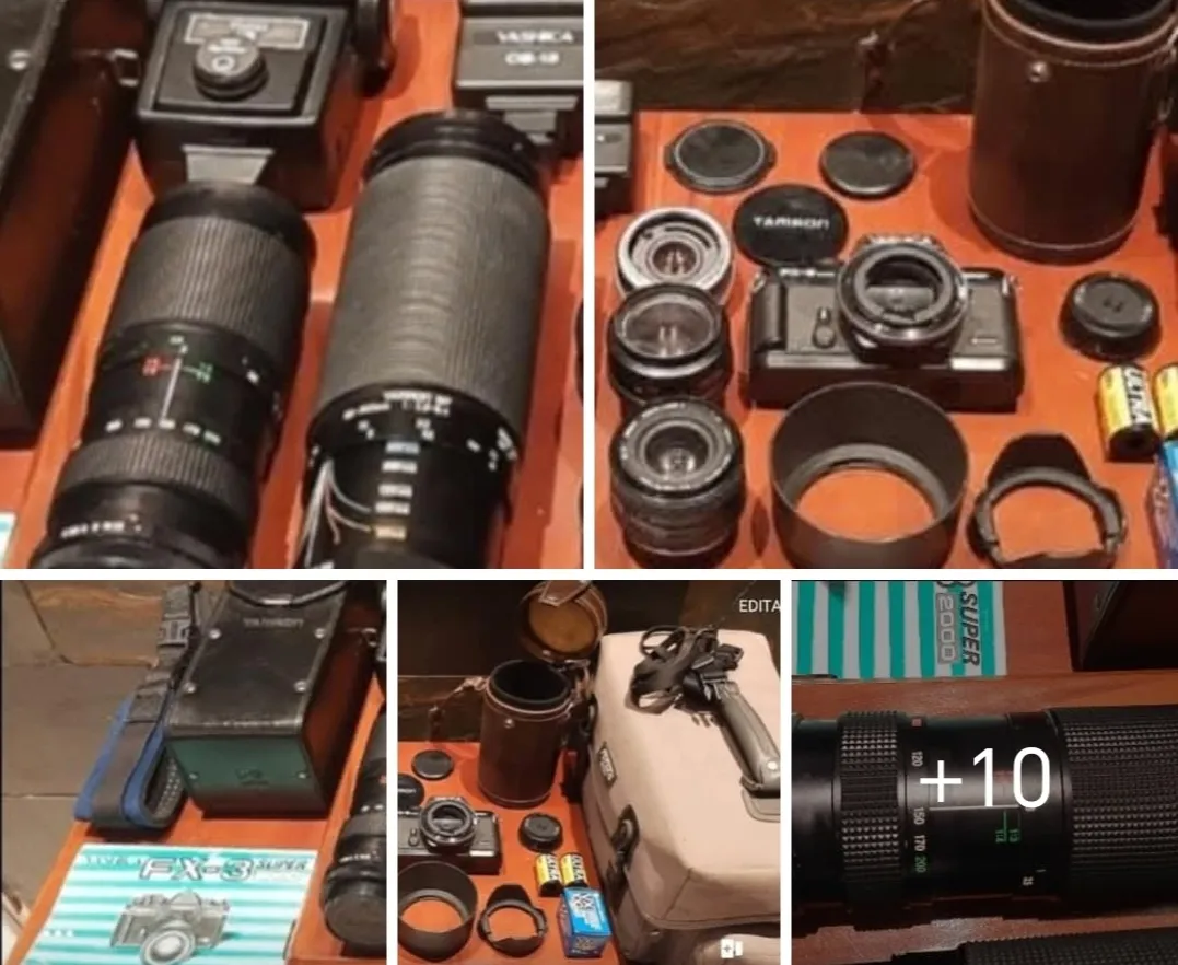 Camara análoga Yasicha con accesorios y catálogos