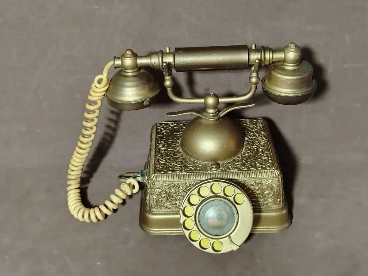TELÉFONO DE BRONCE ANÁLOGO FUNCIONANDO USADO DE LOS 70S