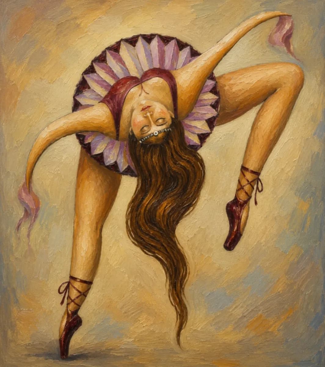 Bailarina impresa en lienzo trabajada en giclee fine arte por el artista Giovanni Padrón D. De 45cm x 35cm 3n tonos pasteles